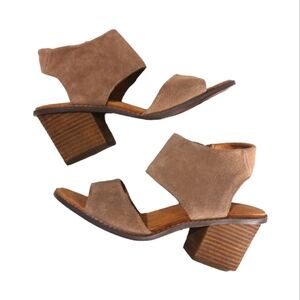 NEW SINCERELY JULES GENUINE SUEDE BLOCK HEEL SANDALS